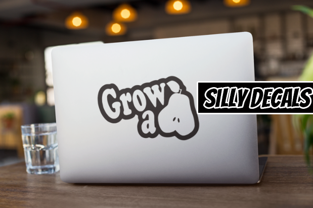 Grow a Pear; Funny Adult Vinyl Decals Suitable For Cars, Windows, Walls, and More!