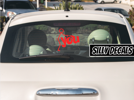 Fuck You Hair Pull; Funny Vinyl Decals Suitable For Cars, Windows, Walls, and More!