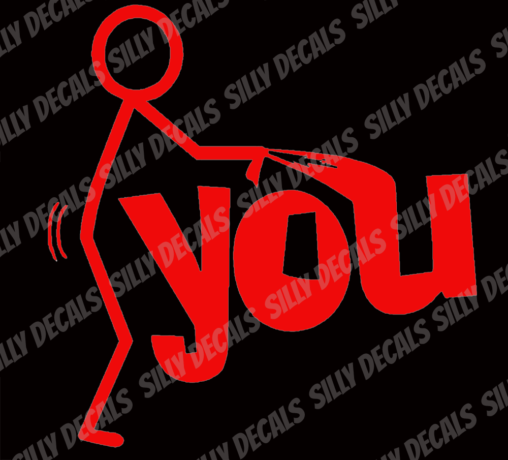 Fuck You Hair Pull; Funny Vinyl Decals Suitable For Cars, Windows, Walls, and More!