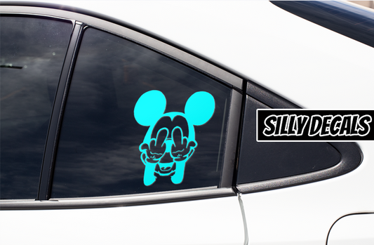 Middle Finger Mouse; Funny Character Vinyl Decals Suitable For Cars, Windows, Walls, and More!