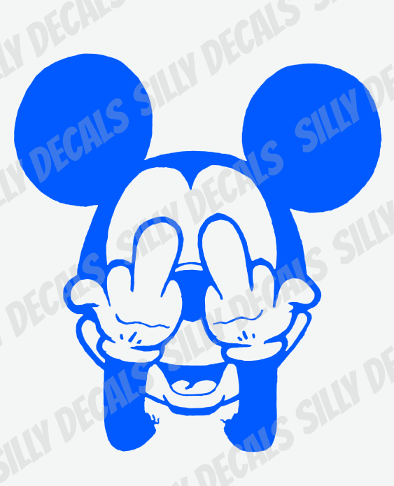 Middle Finger Mouse; Funny Character Vinyl Decals Suitable For Cars, Windows, Walls, and More!