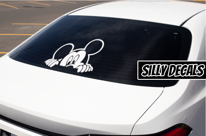 Peeking Mickey Mouse; Character Vinyl Decals Suitable For Cars, Windows, Walls, and More!