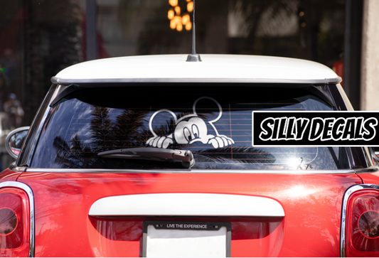 Peeking Mickey Mouse; Character Vinyl Decals Suitable For Cars, Windows, Walls, and More!