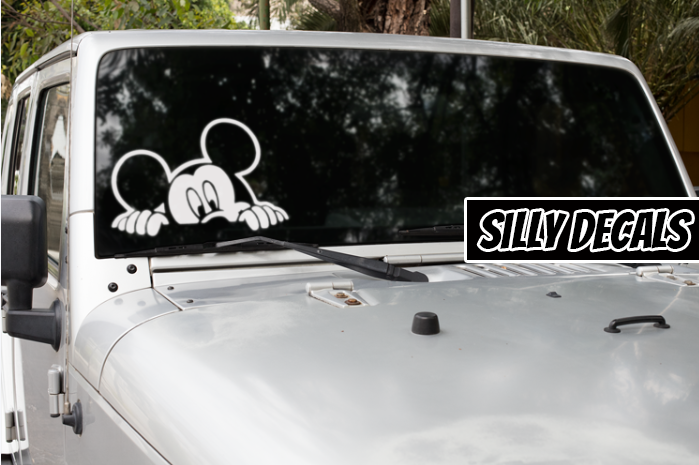 Peeking Mickey Mouse; Character Vinyl Decals Suitable For Cars, Windows, Walls, and More!