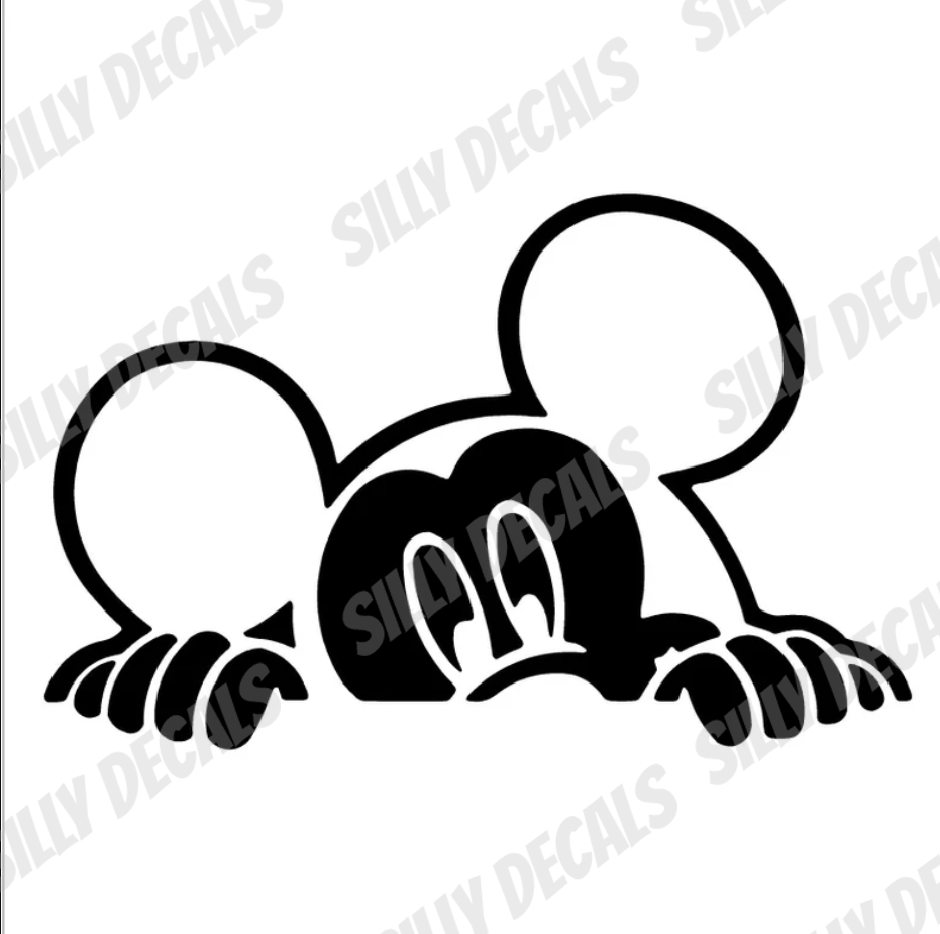 Peeking Mickey Mouse; Character Vinyl Decals Suitable For Cars, Windows, Walls, and More!