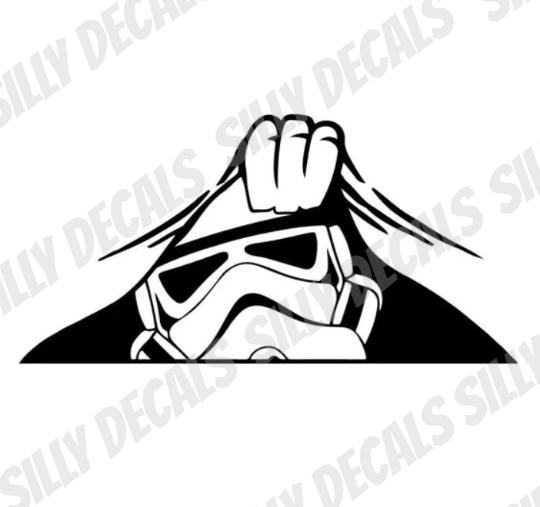 Peeking StormTrooper; StarWars Inspired Vinyl Decals Suitable For Cars, Windows, Walls, and More!