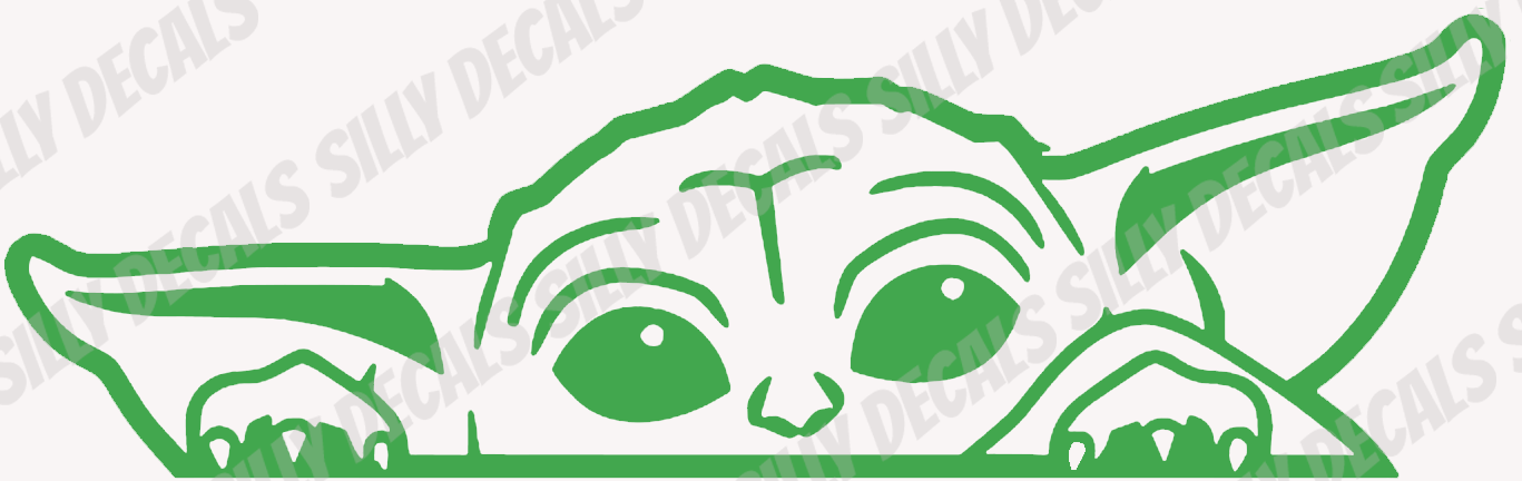 Peeking Yoda; StarWars Inspired Vinyl Decals Suitable For Cars, Windows, Walls, and More!