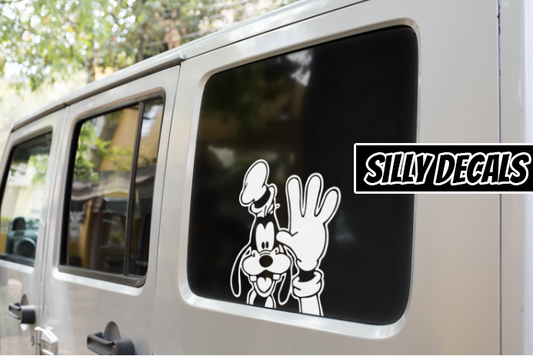 Peeking Dog; Cartoon Character Vinyl Decals Suitable For Cars, Windows, Walls, and More!