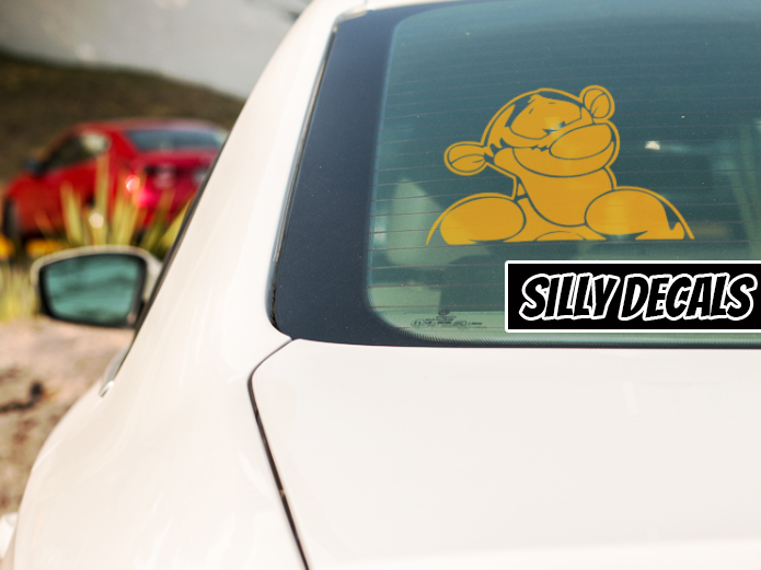 Peeking Tiger; Cartoon Character Vinyl Decals Suitable For Cars, Windows, Walls, and More!