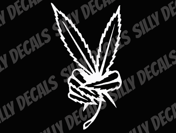 Weed Peace Sign; 420 Vinyl Decals Suitable For Cars, Windows, Walls, and More!