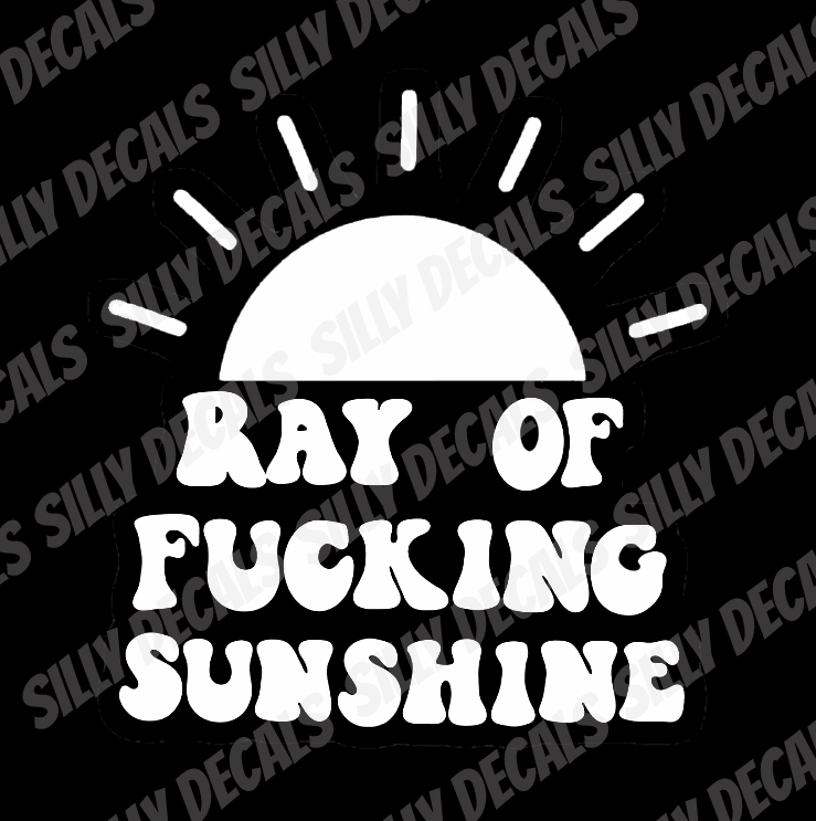 Ray Of Fucking Sunshine; Funny Vinyl Decals Suitable For Cars, Windows, Walls, and More!