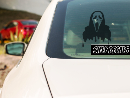 Screaming Face Dripping; Scary Halloween Horror Character Vinyl Decals Suitable For Cars, Windows, Walls, and More!