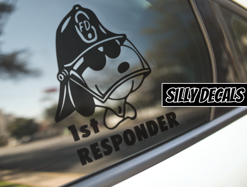 Snoopy Inspired First Responder; Funny Healthcare Character Vinyl Decals Suitable For Cars, Windows, Walls, and More!